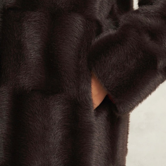 Hobbs London Rosanne Coat Brown FAUX FUR - Picture 5 of 5